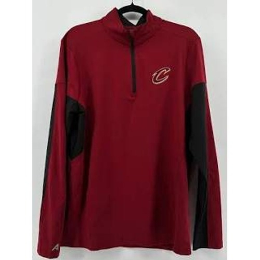 Antigua Aspect Quarter Zip Pullover Cleveland Cavaliers NBA Mens S Red Black New